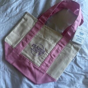 🆕🩷 Trader Joes Mini Tote Pastel Pink